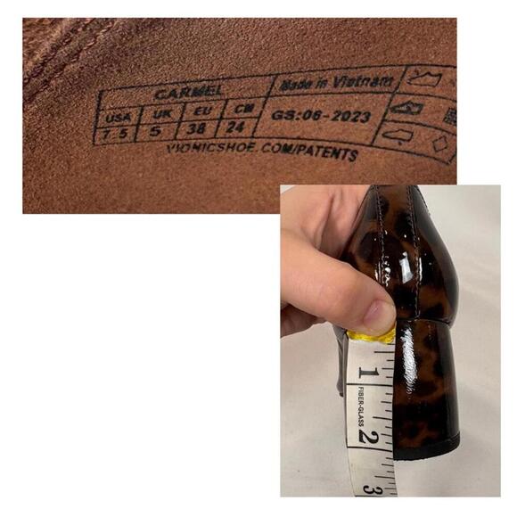 Vionic Cheetah Print Carmel Block Heels Size: 7.5 - Picture 7 of 7